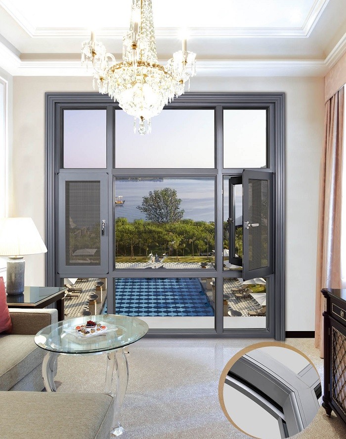 137斷橋平開窗紗一體